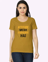 Attitude Mera Khandani Hai Printed T-Shirt for Women Baklol Wear