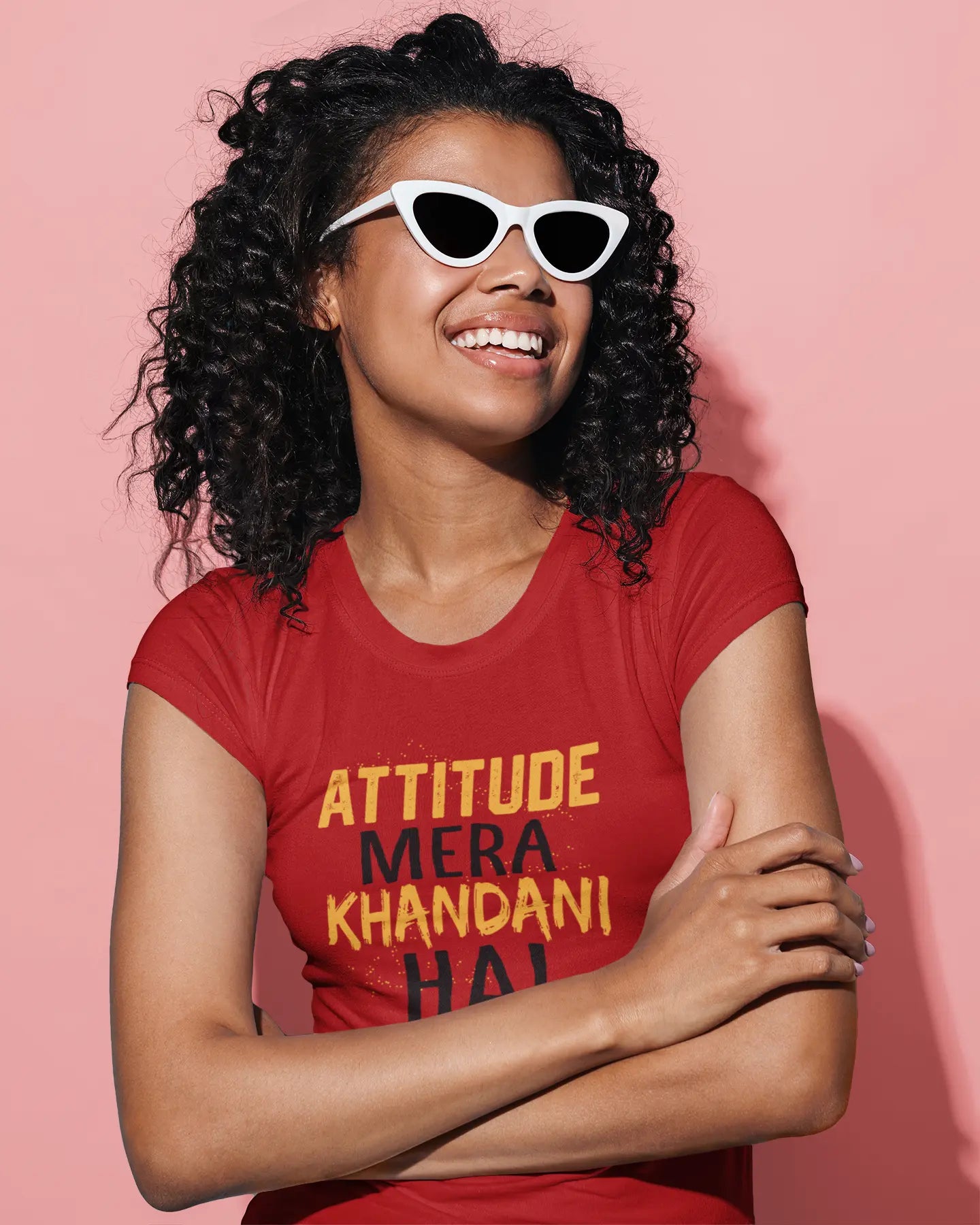 Attitude Mera Khandani Hai Printed T-Shirt for Women Baklol Wear
