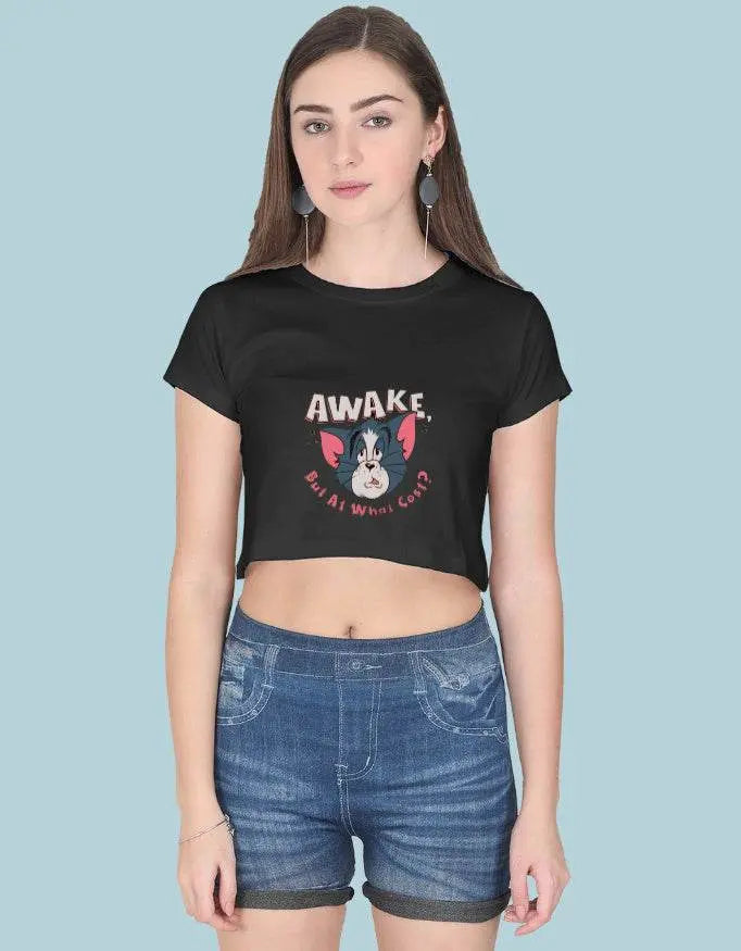 Awake But At What Cost Crop Top Baklol Wear