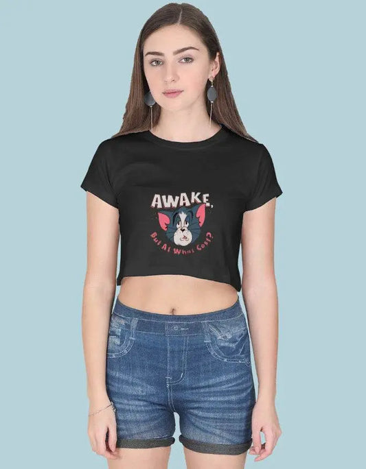 Awake But At What Cost Crop Top Baklol Wear