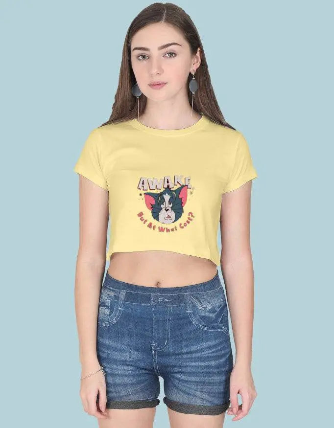 Awake But At What Cost Crop Top Baklol Wear