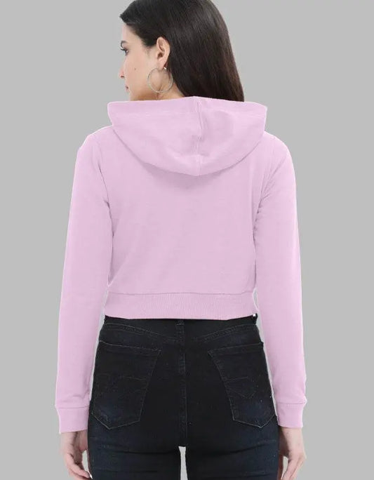 Baby Pink Crop Hoodie for Women – "You Are Never Too Old to Learn" Quote | Baklolwear Baklol Wear