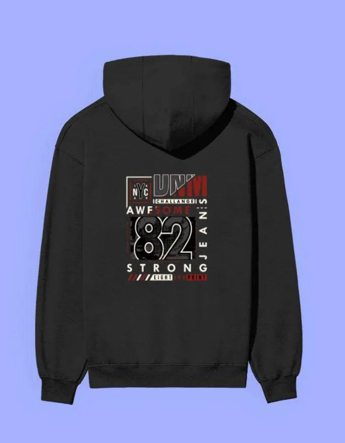 Backprinted Streetwear "82  Challenge" UnisexHoodie Baklol Wear