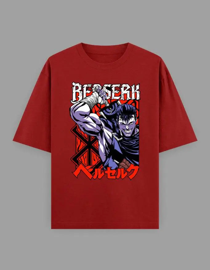 Berserk Anime Oversized T-Shirt | Guts Graphic Manga Tee for Fans Baklol Wear