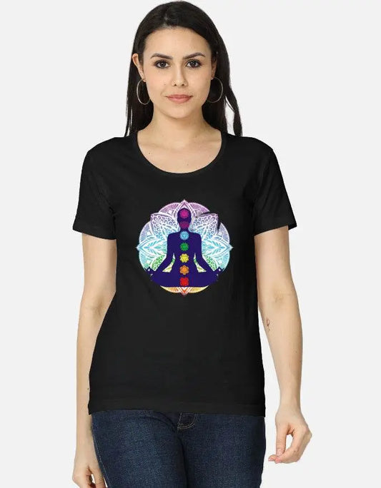 Chakra Meditation Mandala T-Shirt – Spiritual Yoga Energy Tee | Mindfulness & Wellness Graphic Top Baklol Wear