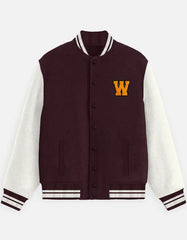 Classic Varsity Letterman Jacket for Men – Wool Bomber with Chenille W Patch - Baklol Wear