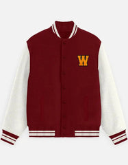 Classic Varsity Letterman Jacket for Men – Wool Bomber with Chenille W Patch - Baklol Wear