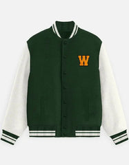 Classic Varsity Letterman Jacket for Men – Wool Bomber with Chenille W Patch - Baklol Wear