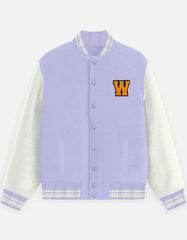 Classic Varsity Letterman Jacket for Men – Wool Bomber with Chenille W Patch - Baklol Wear