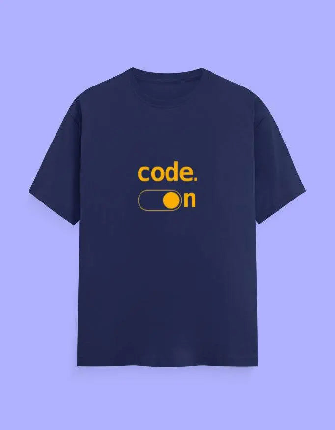 "Code On" T-Shirt for Developers – 100% Cotton, Soft Feel, Trendy Geek Wear Baklol Wear