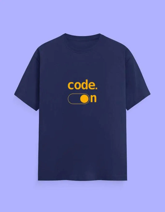 "Code On" T-Shirt for Developers – 100% Cotton, Soft Feel, Trendy Geek Wear Baklol Wear