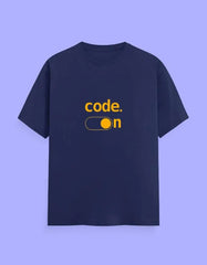 "Code On" T-Shirt for Developers – 100% Cotton, Soft Feel, Trendy Geek Wear Baklol Wear