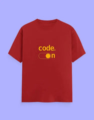"Code On" T-Shirt for Developers – 100% Cotton, Soft Feel, Trendy Geek Wear Baklol Wear