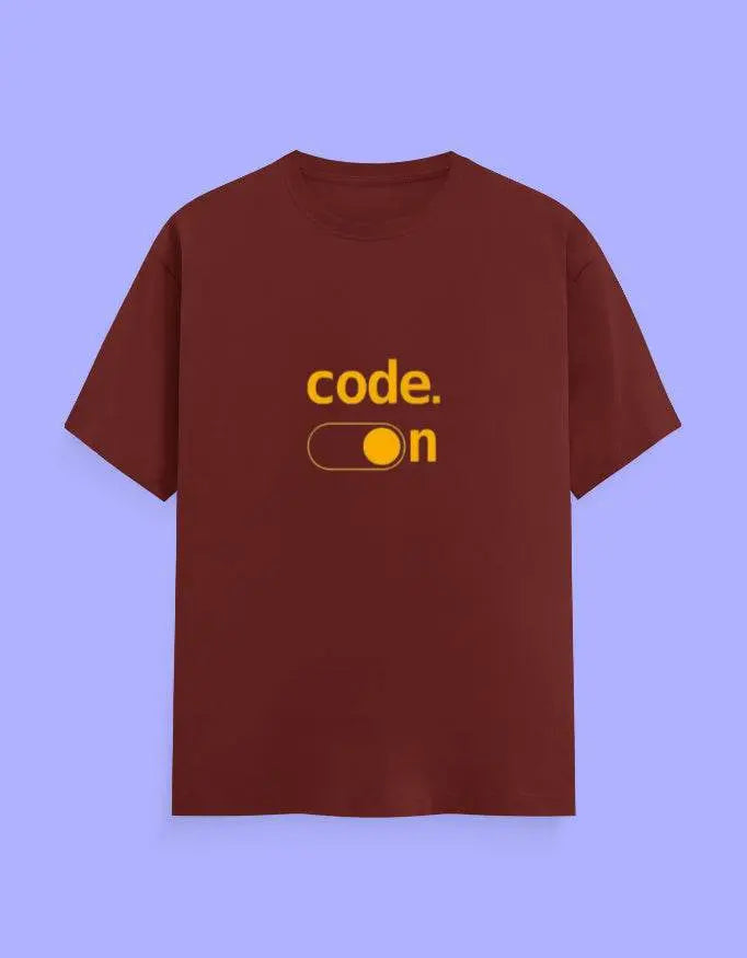 "Code On" T-Shirt for Developers – 100% Cotton, Soft Feel, Trendy Geek Wear Baklol Wear