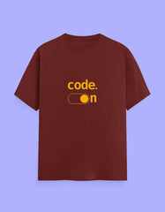 "Code On" T-Shirt for Developers – 100% Cotton, Soft Feel, Trendy Geek Wear Baklol Wear