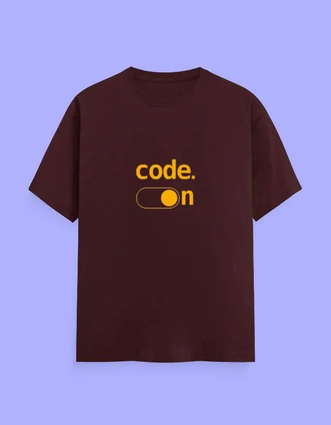 "Code On" T-Shirt for Developers – 100% Cotton, Soft Feel, Trendy Geek Wear Baklol Wear