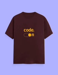 "Code On" T-Shirt for Developers – 100% Cotton, Soft Feel, Trendy Geek Wear Baklol Wear