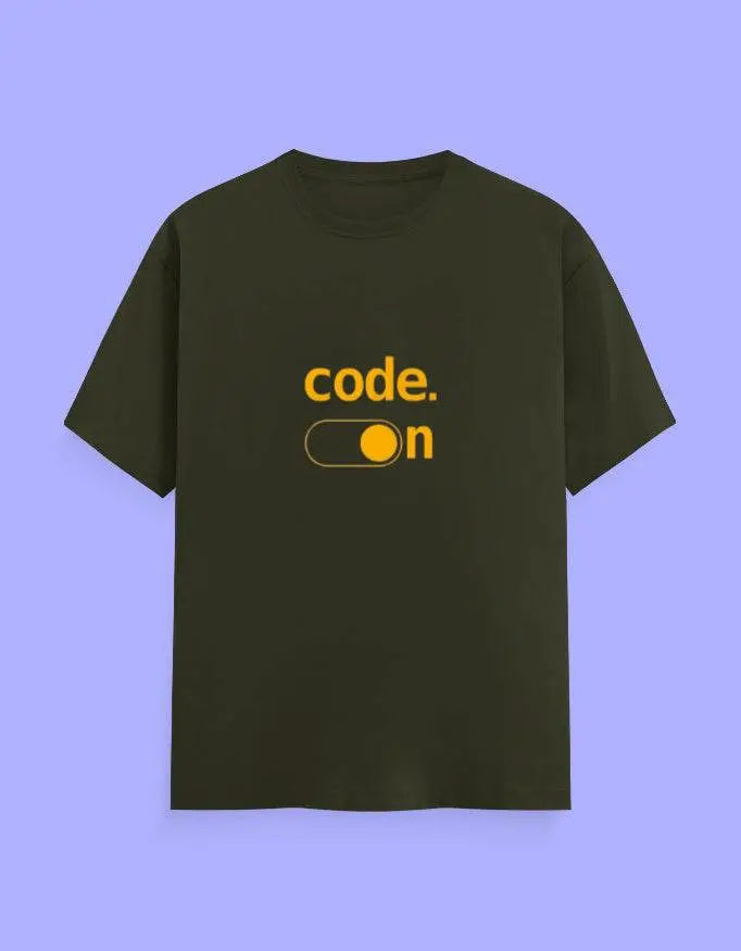 "Code On" T-Shirt for Developers – 100% Cotton, Soft Feel, Trendy Geek Wear Baklol Wear