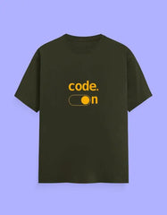 "Code On" T-Shirt for Developers – 100% Cotton, Soft Feel, Trendy Geek Wear Baklol Wear