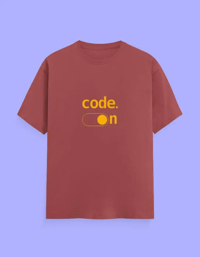 "Code On" T-Shirt for Developers – 100% Cotton, Soft Feel, Trendy Geek Wear Baklol Wear