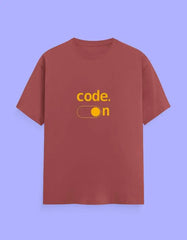 "Code On" T-Shirt for Developers – 100% Cotton, Soft Feel, Trendy Geek Wear Baklol Wear
