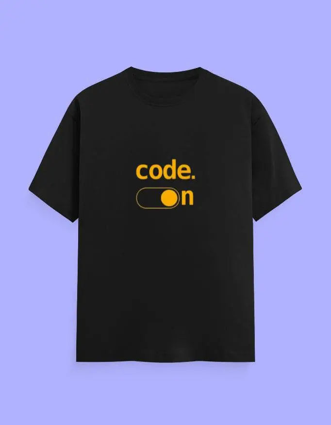 "Code On" T-Shirt for Developers – 100% Cotton, Soft Feel, Trendy Geek Wear Baklol Wear