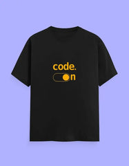 "Code On" T-Shirt for Developers – 100% Cotton, Soft Feel, Trendy Geek Wear Baklol Wear