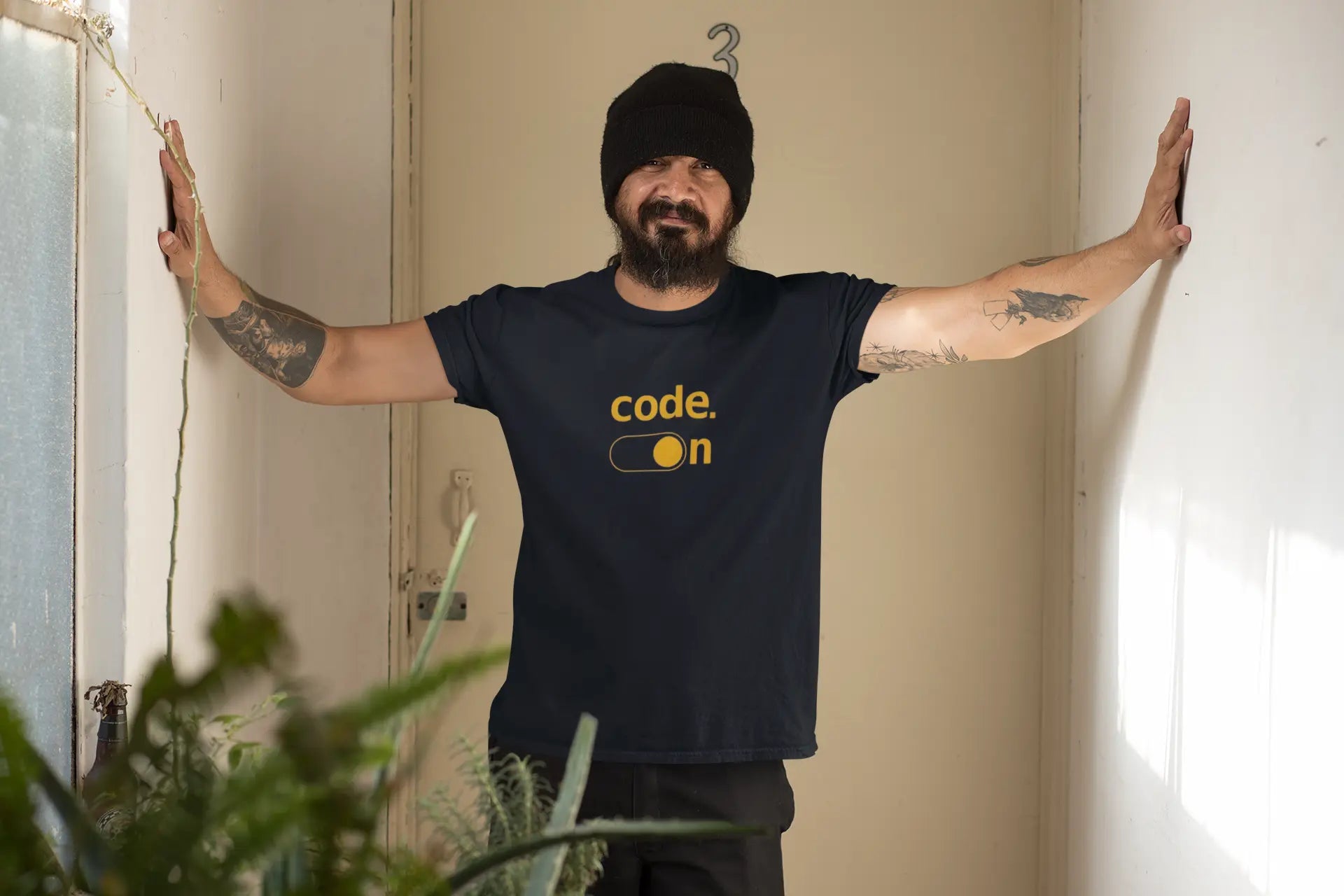 "Code On" T-Shirt for Developers – 100% Cotton, Soft Feel, Trendy Geek Wear Baklol Wear