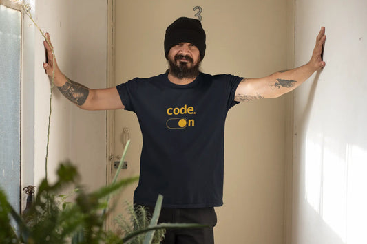 "Code On" T-Shirt for Developers – 100% Cotton, Soft Feel, Trendy Geek Wear Baklol Wear