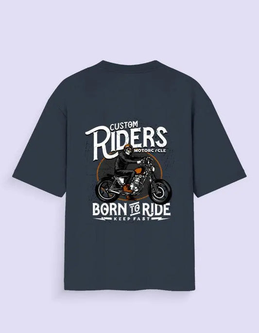 Custom Riders Oversized T-Shirt – Vintage Motorcycle Club Graphic for Biker Enthusiasts Baklol Wear