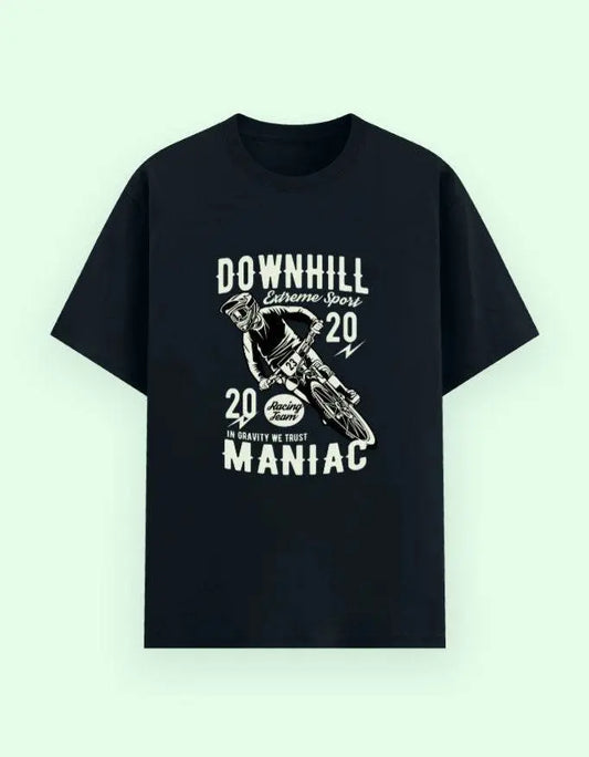 Downhill Maniac Graphic T-Shirt – Extreme Sports Mountain Biking Tee for Men Baklol Wear