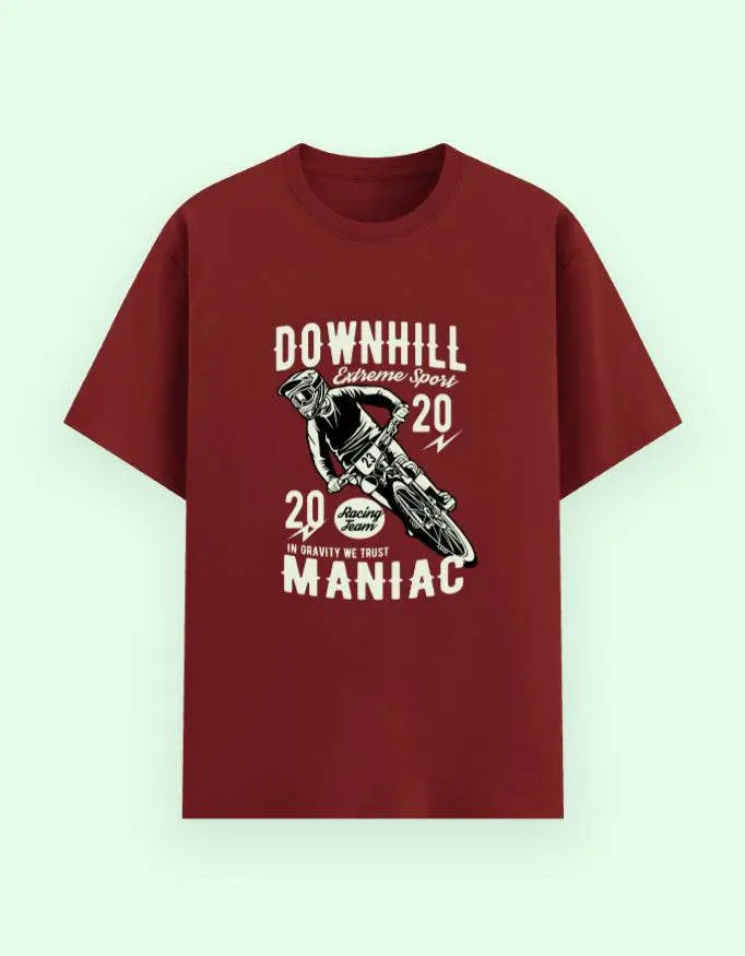 Downhill Maniac Graphic T-Shirt – Extreme Sports Mountain Biking Tee for Men Baklol Wear