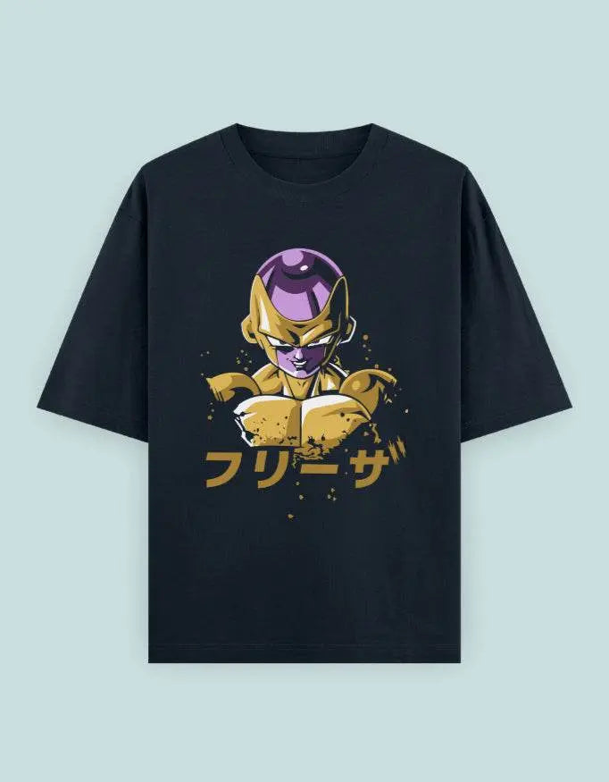 Dragon Ball Frieza Oversized T-Shirt | Golden Anime Villain Graphic Tee - Baklol Wear