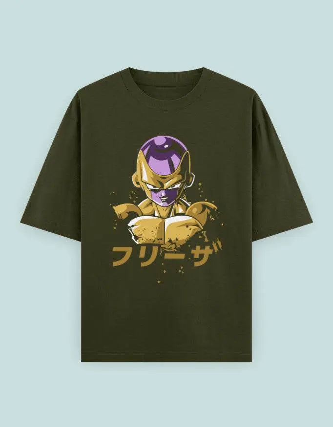 Dragon Ball Frieza Oversized T-Shirt | Golden Anime Villain Graphic Tee - Baklol Wear