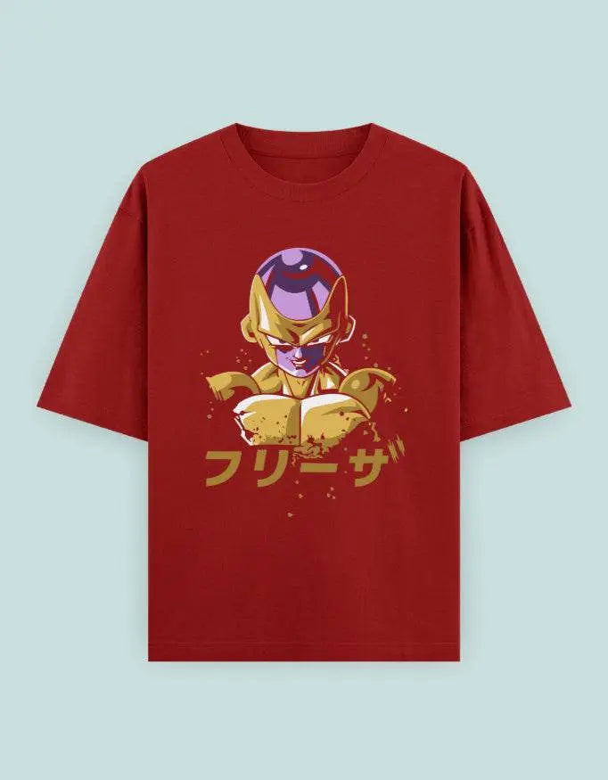 Dragon Ball Frieza Oversized T-Shirt | Golden Anime Villain Graphic Tee - Baklol Wear