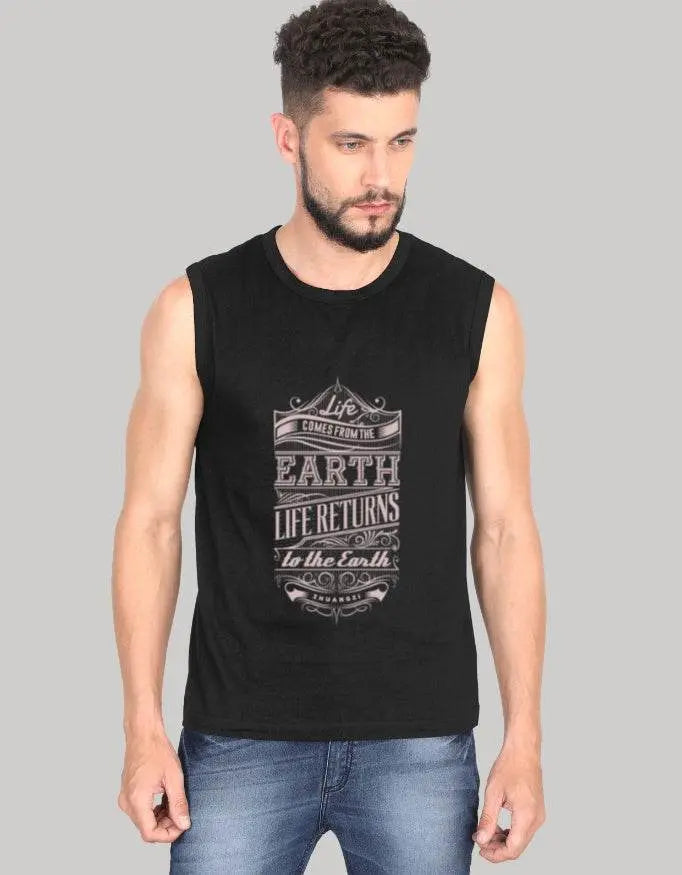 Earth Quote Sleeveless T-Shirt for Men - Eco-Friendly Streetwear | Baklolwear Baklol Wear