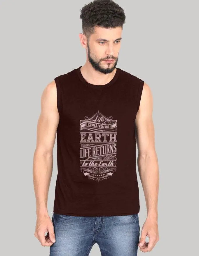 Earth Quote Sleeveless T-Shirt for Men - Eco-Friendly Streetwear | Baklolwear Baklol Wear
