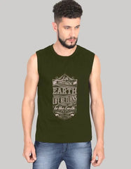 Earth Quote Sleeveless T-Shirt for Men - Eco-Friendly Streetwear | Baklolwear Baklol Wear