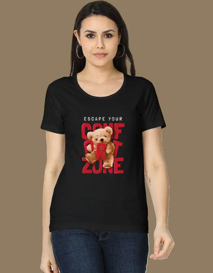 Escape Your Comfort Zone Teddy Graphic T-Shirt Baklol Wear
