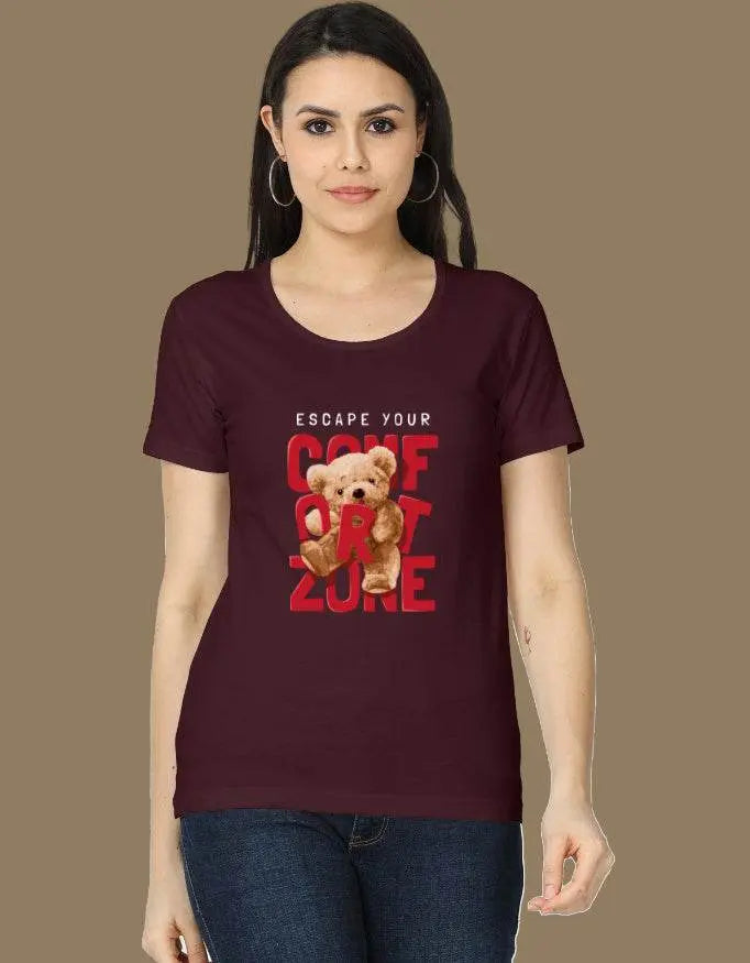 Escape Your Comfort Zone Teddy Graphic T-Shirt Baklol Wear