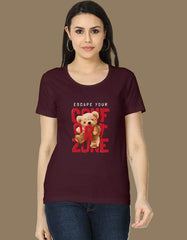 Escape Your Comfort Zone Teddy Graphic T-Shirt Baklol Wear