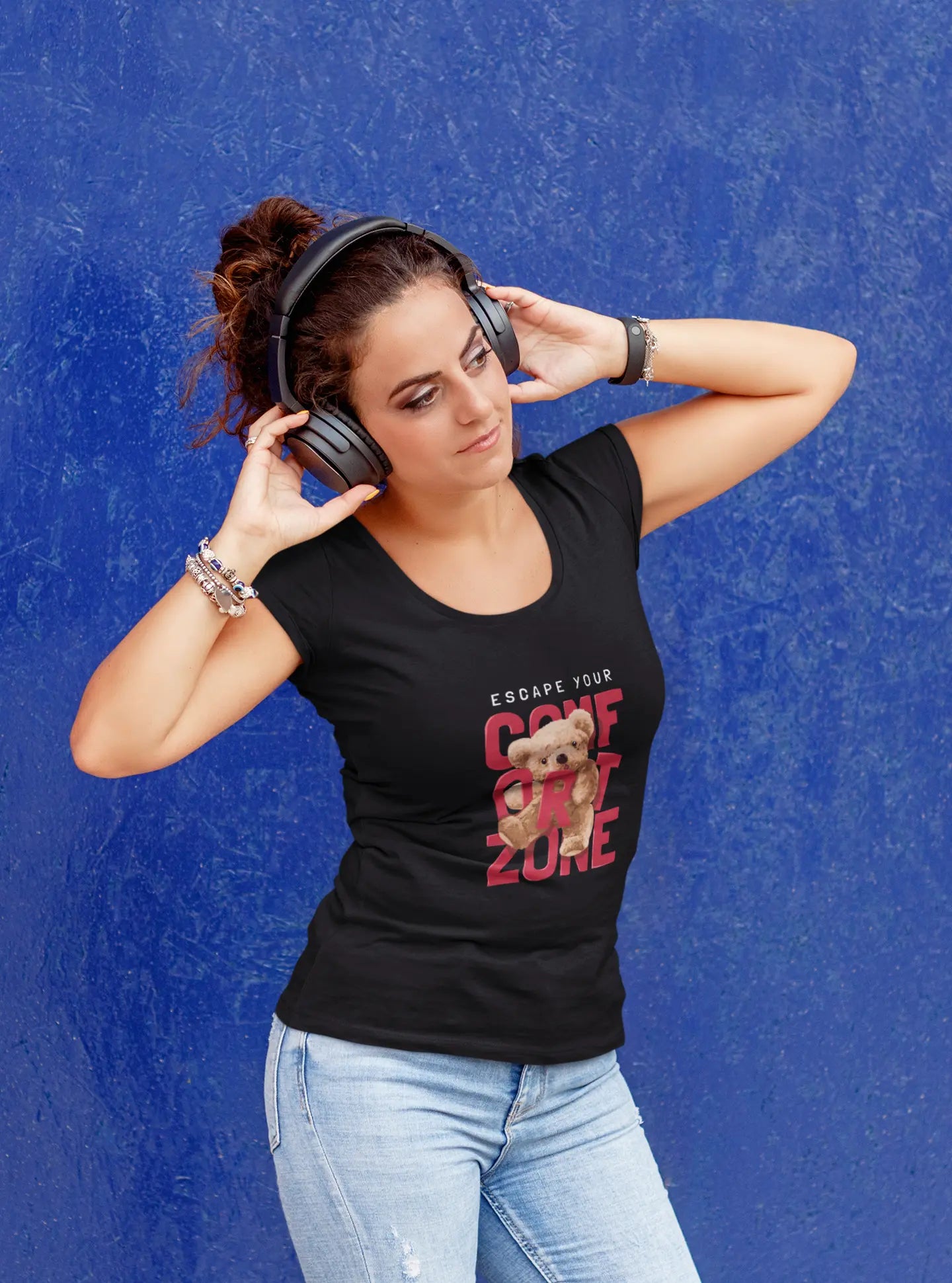 Escape Your Comfort Zone Teddy Graphic T-Shirt Baklol Wear