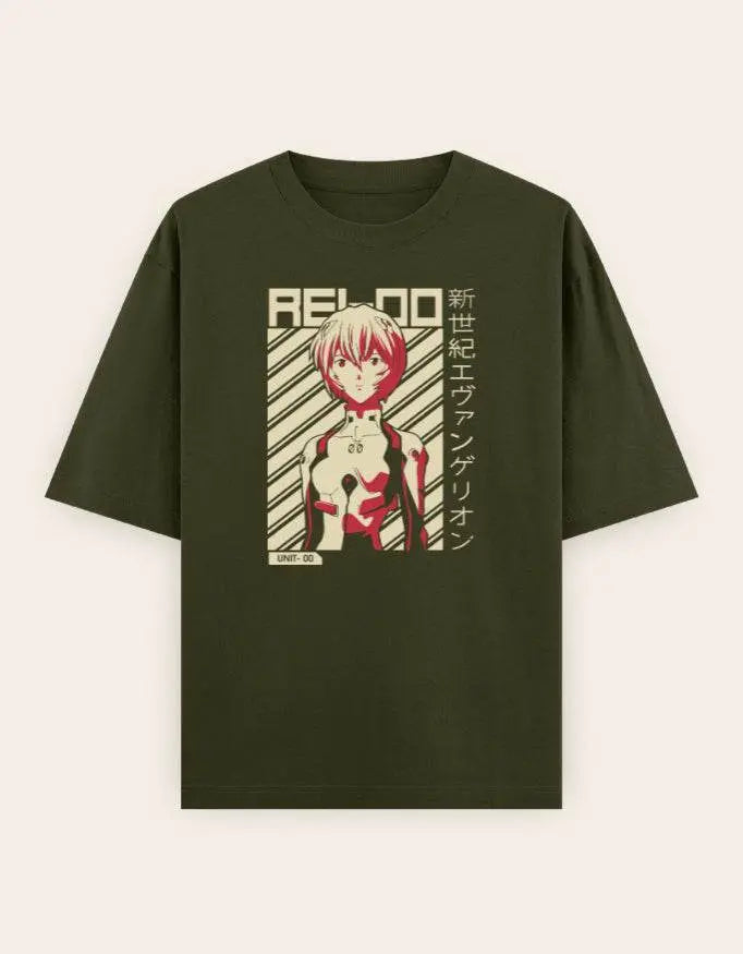 Evangelion Rei Ayanami Oversized T-Shirt | Retro Anime Graphic Manga Tee Baklol Wear