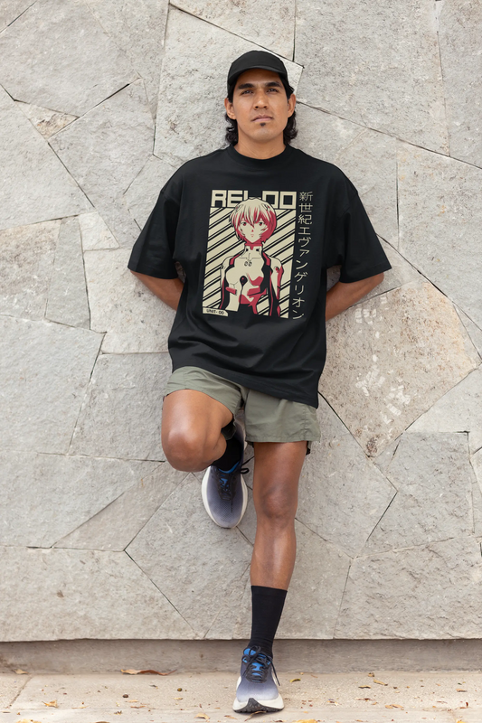 Evangelion Rei Ayanami Oversized T-Shirt | Retro Anime Graphic Manga Tee Baklol Wear
