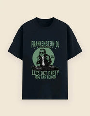 Frankenstein DJ Graphic T-Shirt – Halloween Party Rave Music Tee for Men Baklol Wear