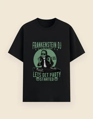 Frankenstein DJ Graphic T-Shirt – Halloween Party Rave Music Tee for Men Baklol Wear