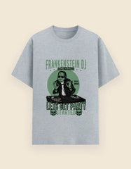 Frankenstein DJ Graphic T-Shirt – Halloween Party Rave Music Tee for Men Baklol Wear