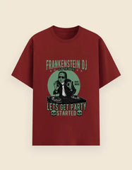 Frankenstein DJ Graphic T-Shirt – Halloween Party Rave Music Tee for Men Baklol Wear