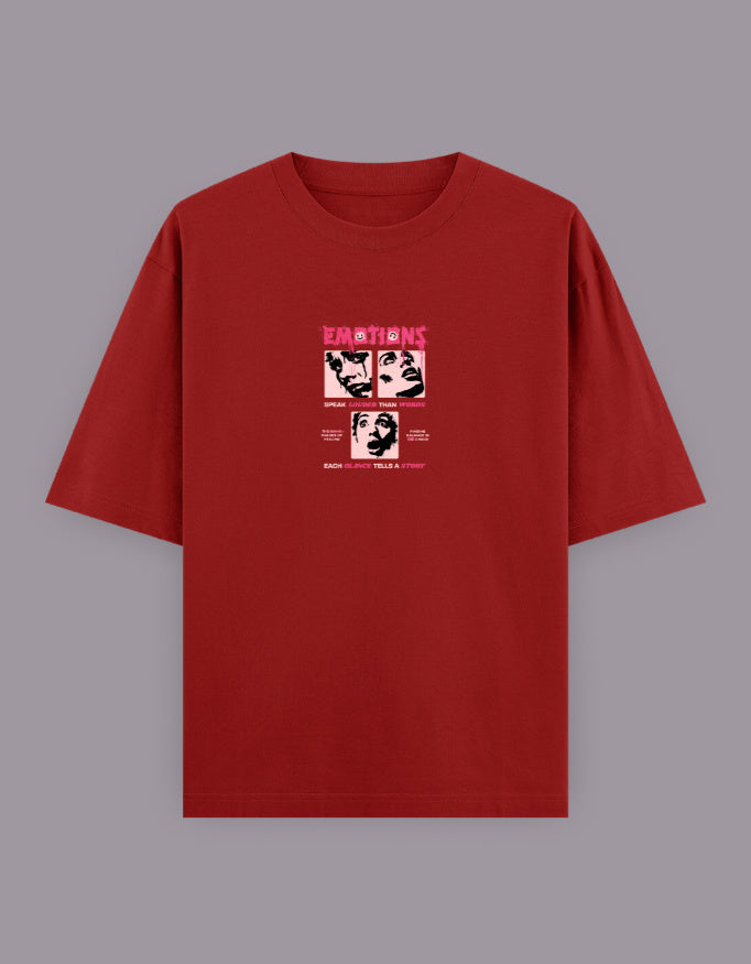 Emotions Oversized T-Shirt – Bold Pop Art Face Graphic Streetwear - Baklol Wear