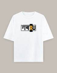 Trendy “GABRU” Street Style Oversized T-Shirt with Bold Back Print - Baklol Wear